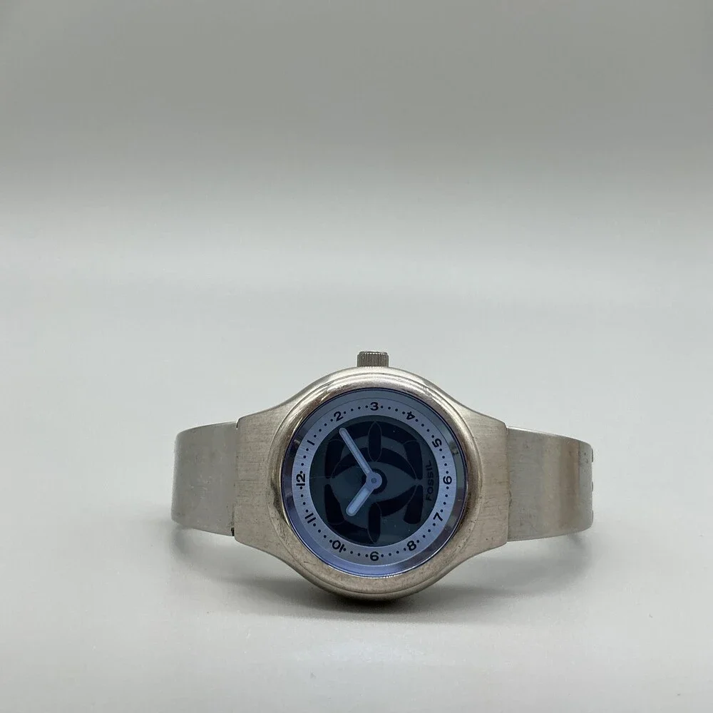Fossil Big Tic Womens Watch 31mm Blue Counting Seconds New Battery 6.25